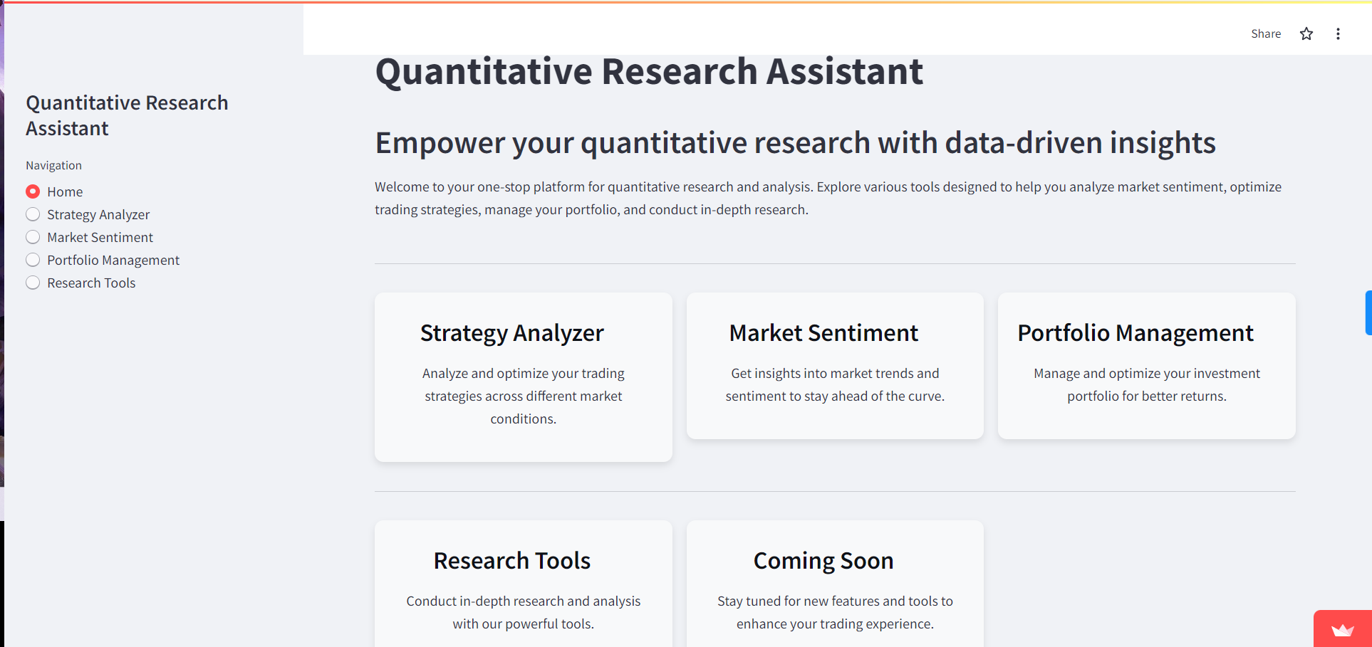 Avian Quantitative Research Assistant